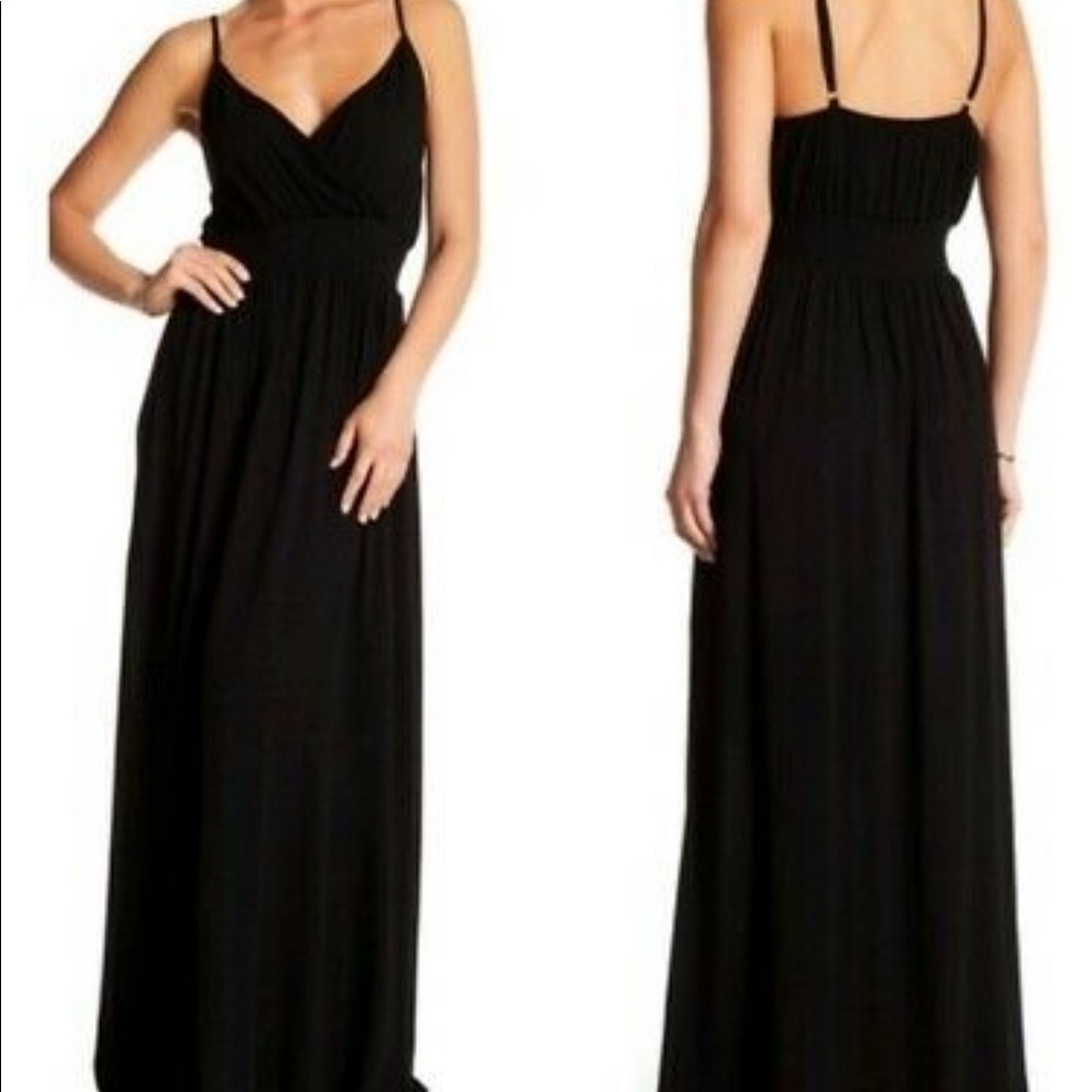 West Kei Gauze Maxi Black dress NWT
